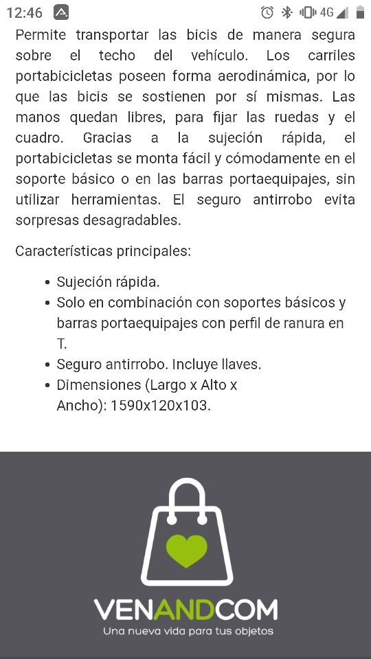 Portabicicletas city crush techo!