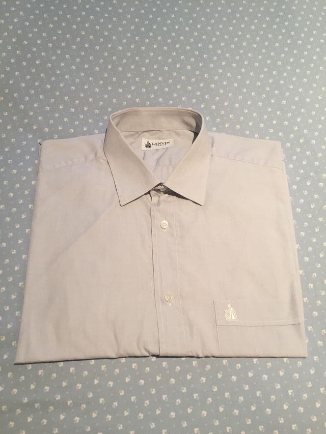 Camisa celeste/gris lisa marca Lanvin de Paris