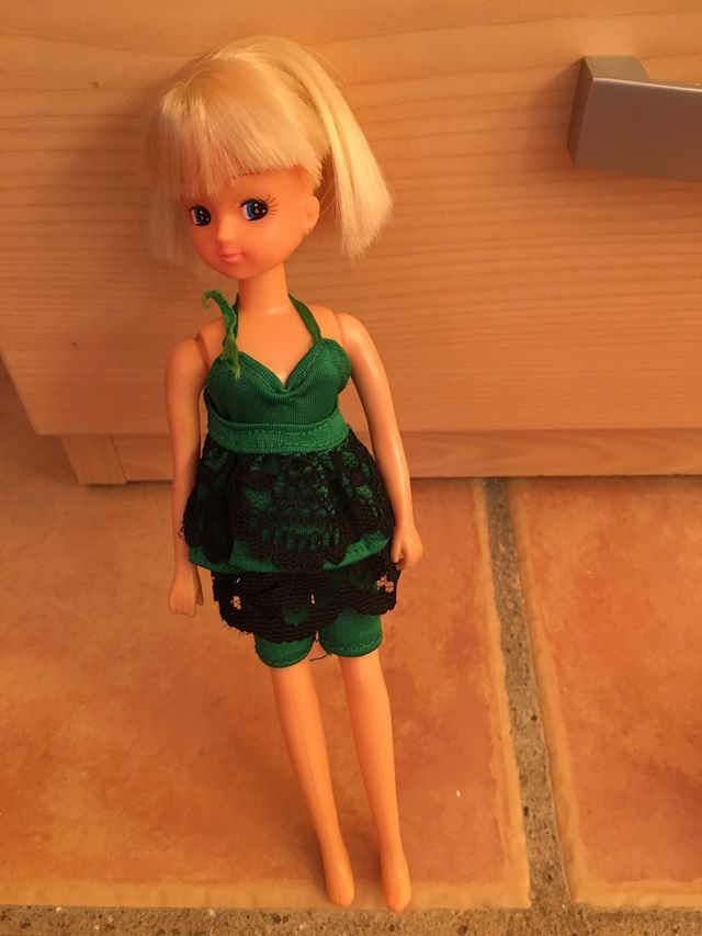 Chabel vestido verde años 90