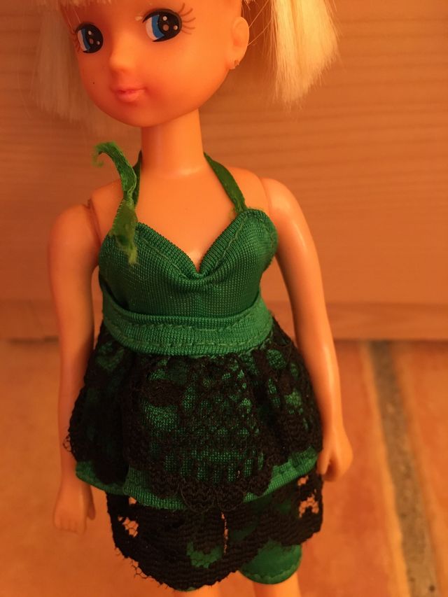 Chabel vestido verde años 90