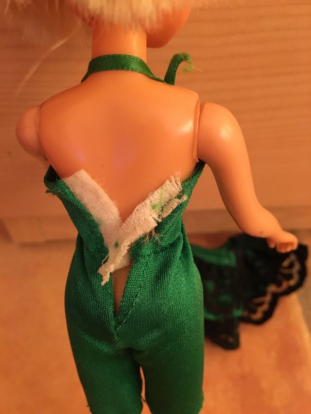 Chabel vestido verde años 90