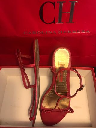 Bailarinas Mujer Carolina Herrera Insignia Lazo Rojas | EB