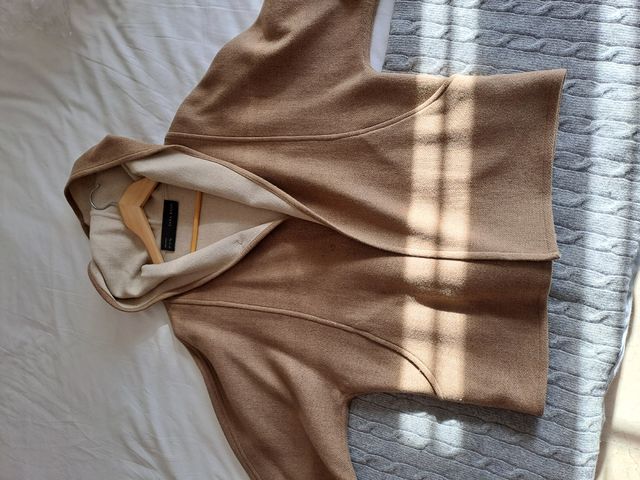 Chaquetón de paño de lana a doble cara, en talla M