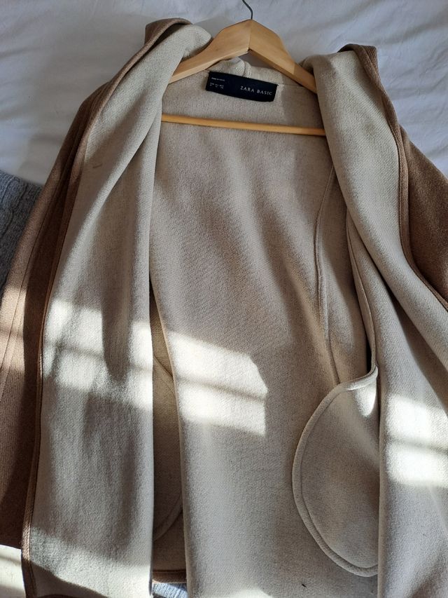 Chaquetón de paño de lana a doble cara, en talla M