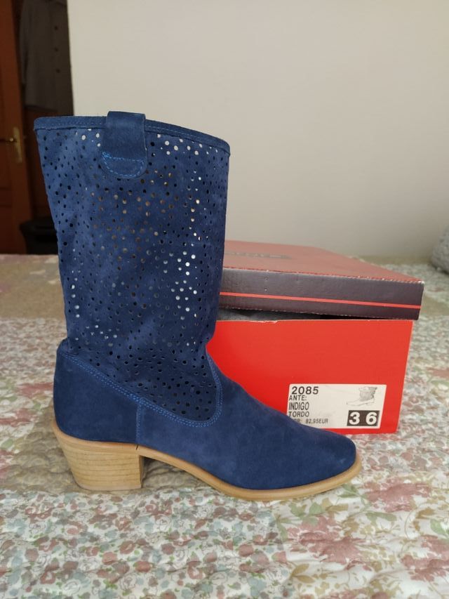 Botas ante azul indigo