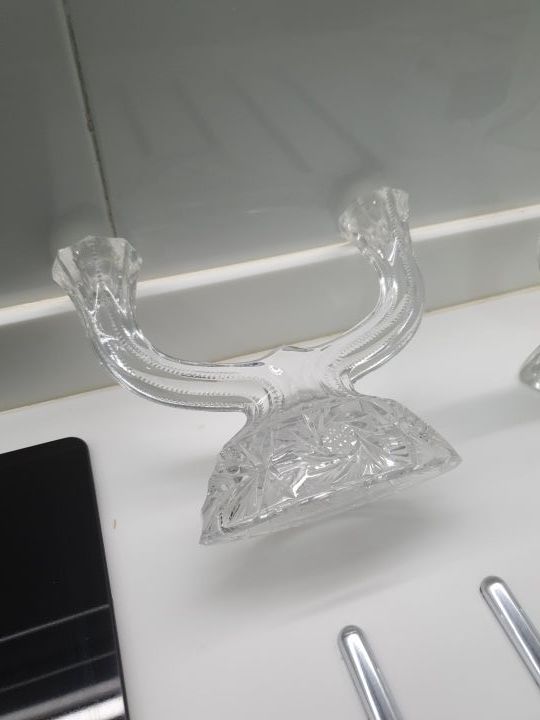 candelabros tallados cristal swarovski