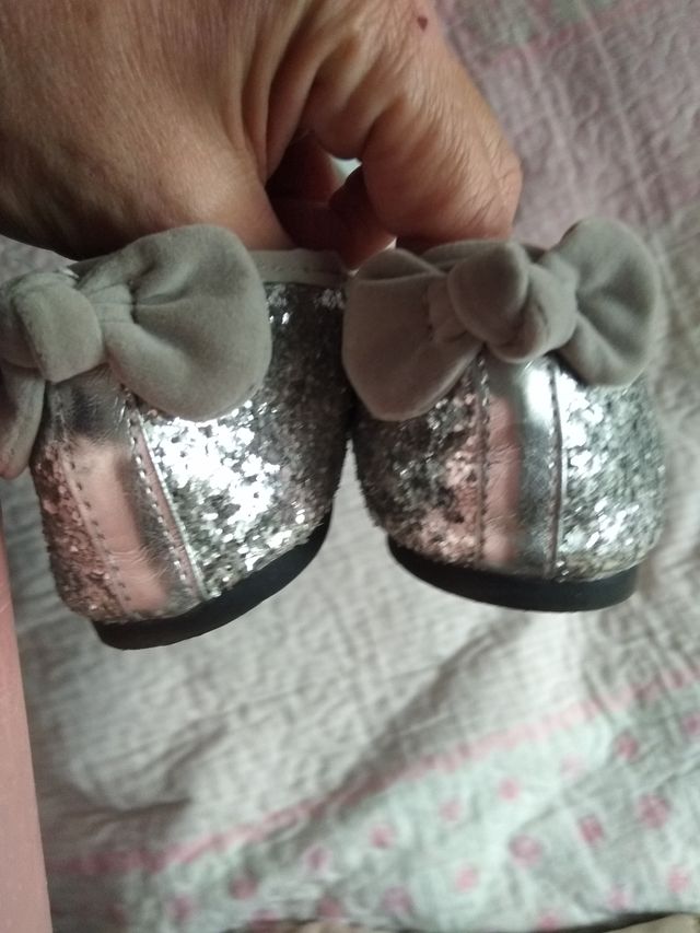 Bailarinas plateadas de stras 36