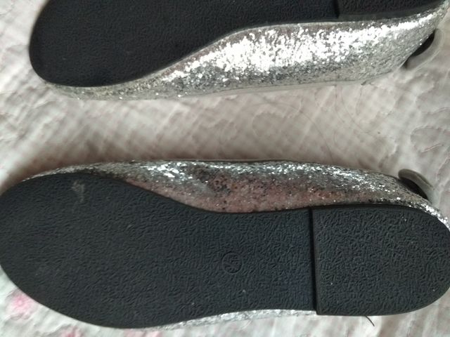 Bailarinas plateadas de stras 36