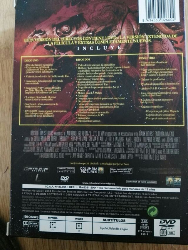 HELL BOY. Versión del director. 3 Dvd,s