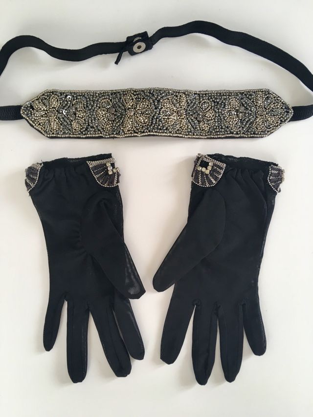 Pack guantes + cinturón pedrería