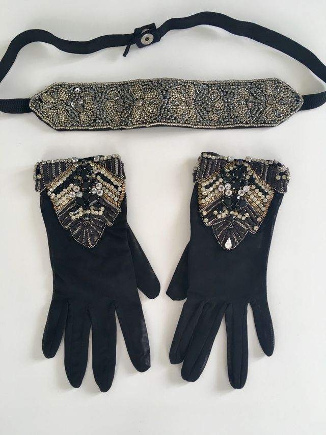 Pack guantes + cinturón pedrería