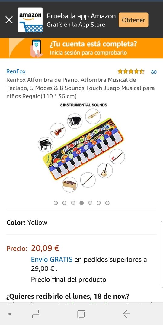 Alfombra musical nueva.