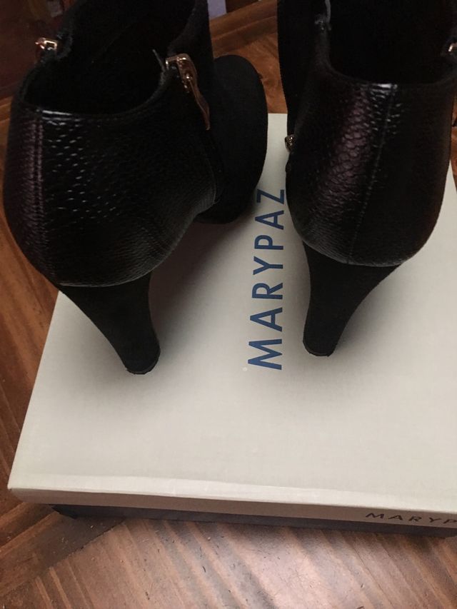 Botines Ante / Serpiente Negros n 39