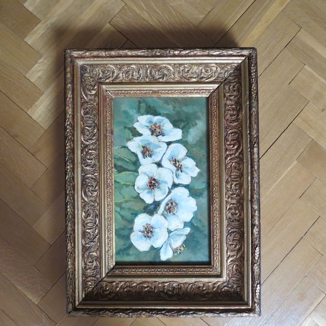 Pintura oleo en marco antiguo