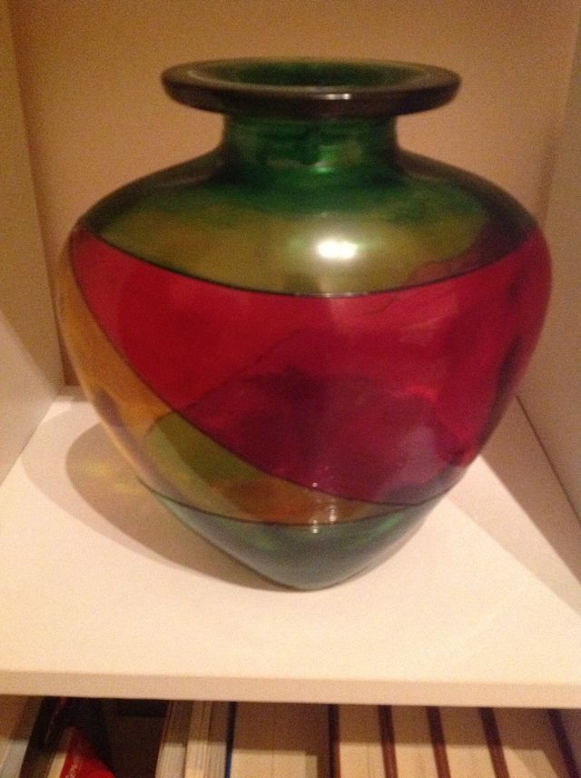 Anfora de cristal pintado