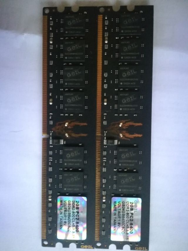 Memorias RAM Geil 2GBX2 DDR2 800 MHz pc sobremesa