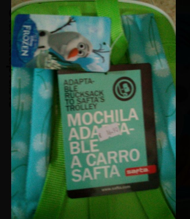 Mochila Guardería Infantil Olaf adaptable a carrit