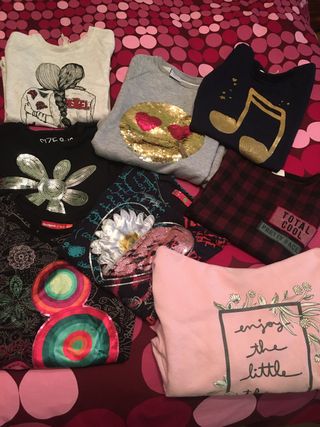 Lote ropa, camisetas desigual,Zara,esfera de segunda mano Lote ropa, camisetas desigual,Zara,esfera de segunda mano