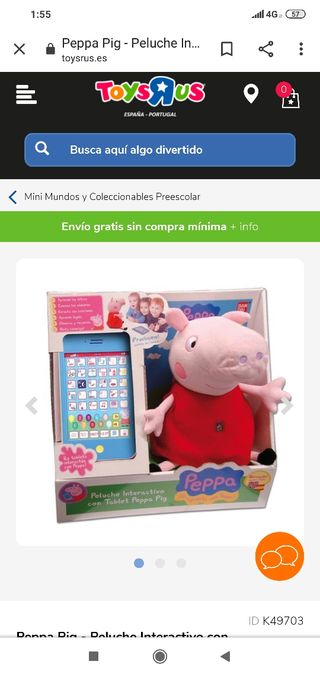 peppa pig peluche interactivo