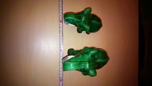 elefantes de la suerte cerámica verdes