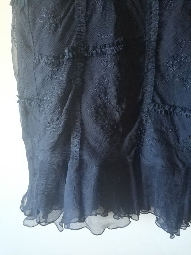 Falda Larga Negra gasa Adolfo Domínguez