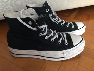 converse altas de plataforma negras
