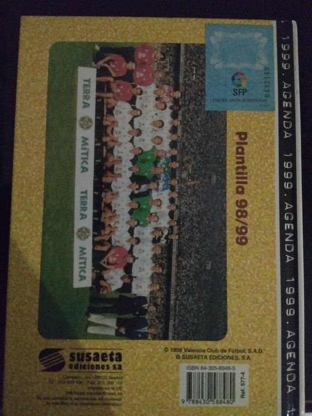 Agenda del Valencia de 1999.