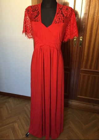 Vestido de fiesta talla 52\\/54 de segunda mano por 55 EUR en Colmenar Viejo  en WALLAPOP