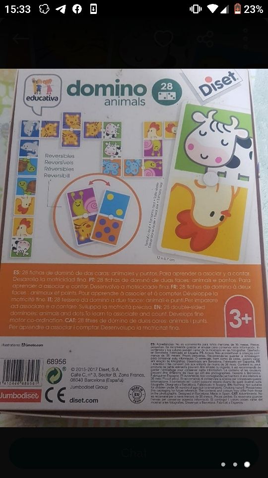 Domino animales, y puntos