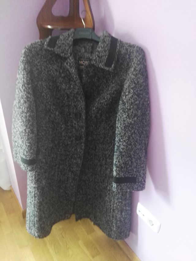 ABRIGO GRIS TALLA XXL LANA MOHAIR