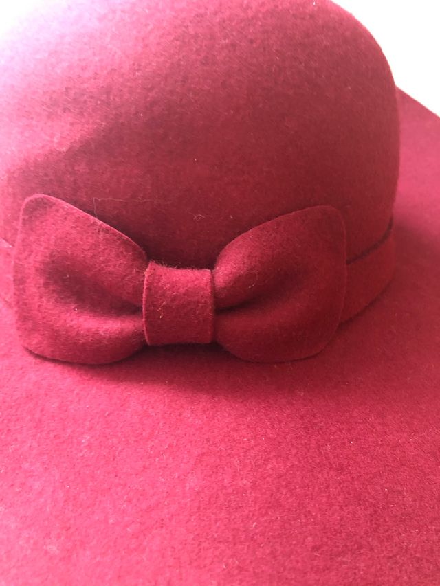 Sombrero granate burgundy lana