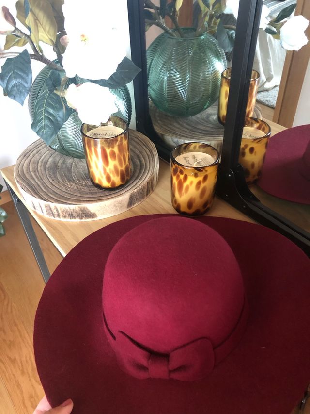 Sombrero granate burgundy lana