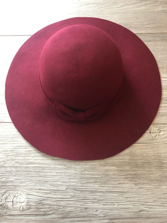 Sombrero granate burgundy lana
