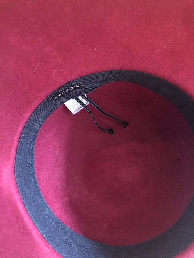 Sombrero granate burgundy lana