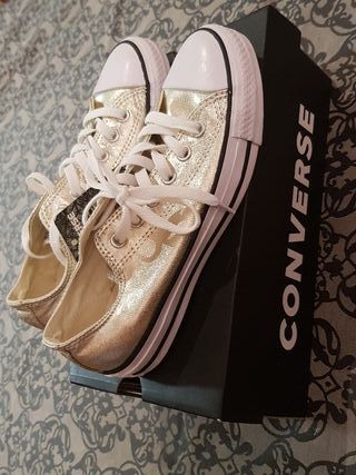 zapatillas converse doradas