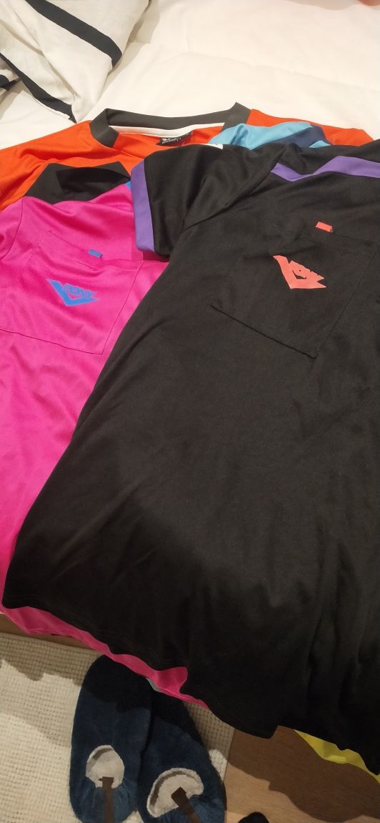 maglie da arbitro taglia S (nere, gialle e blu)