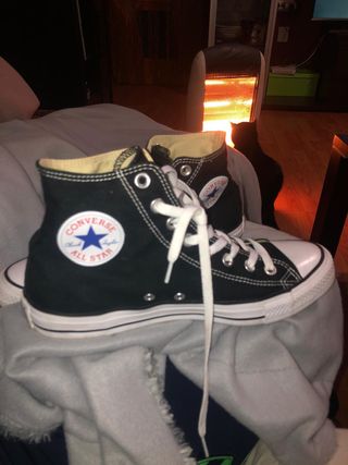converse negras altas niño