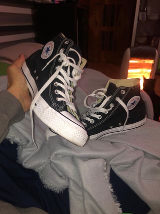 converse negras altas niño