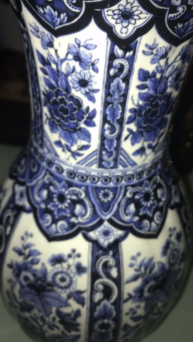 JARRÓN ITALIANO SELLO AZUL,DE LOS AÑOS 50