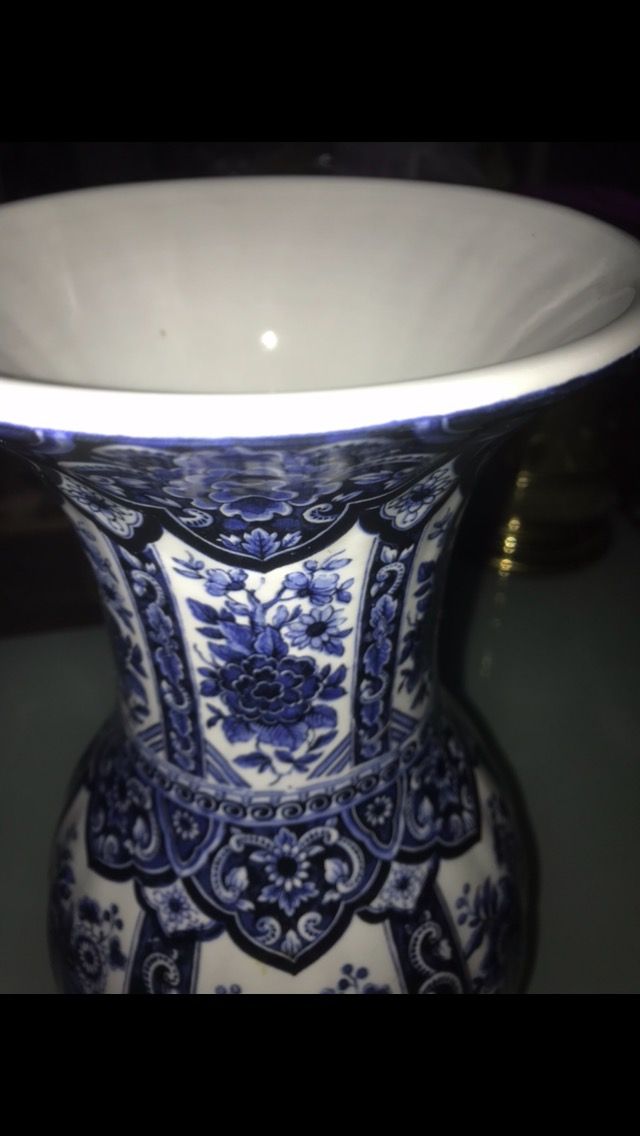 JARRÓN ITALIANO SELLO AZUL,DE LOS AÑOS 50