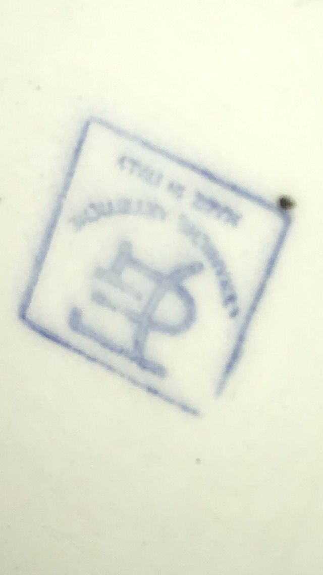 JARRÓN ITALIANO SELLO AZUL,DE LOS AÑOS 50