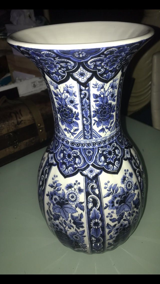 JARRÓN ITALIANO SELLO AZUL,DE LOS AÑOS 50