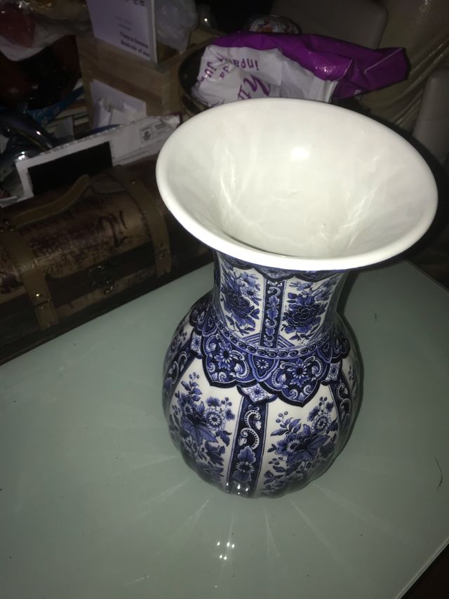 JARRÓN ITALIANO SELLO AZUL,DE LOS AÑOS 50