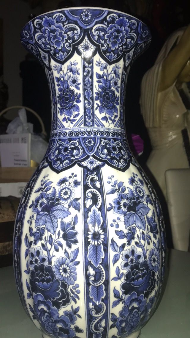 JARRÓN ITALIANO SELLO AZUL,DE LOS AÑOS 50