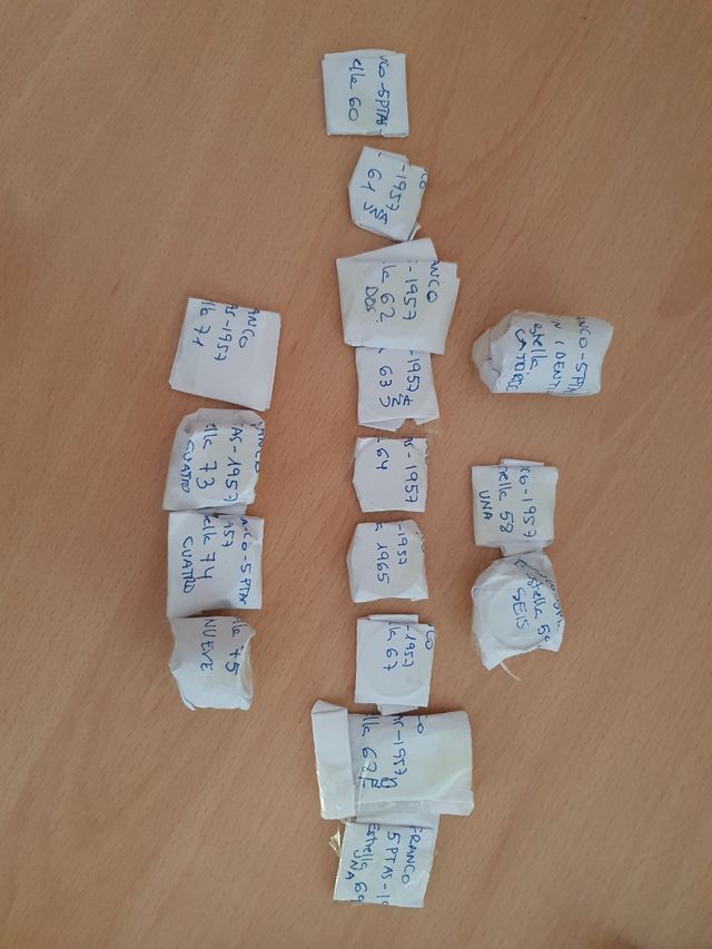 pesetas diversos años (1957-1989)