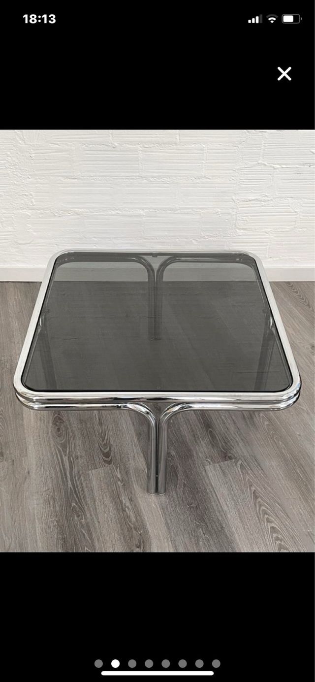 Mesa de centro cromada años 70 mas cuatro taburete