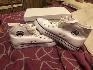 converse blancas plataforma de cuero converse blancas plataforma de cuero