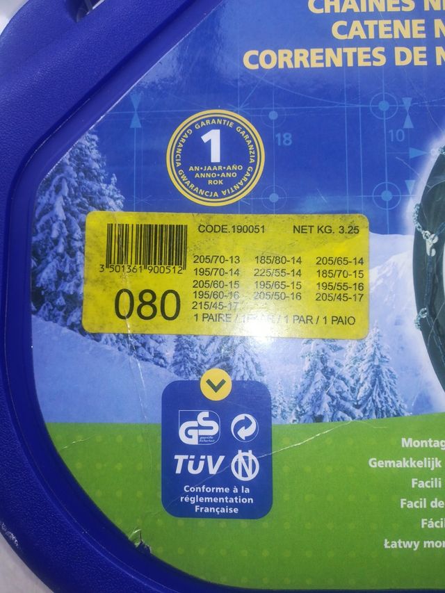 Cadenas para las ruedas del coche