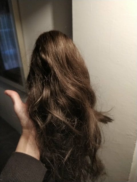 Extensión de pelo con forma de coleta.