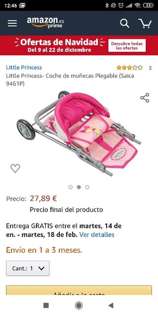 Little Princess Saica 9461P Coche de muñecas Plegable Little Princess Saica 9461P Coche de muñecas Plegable